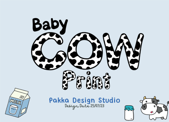 Baby Cow Print: A Playful Typographic Statement