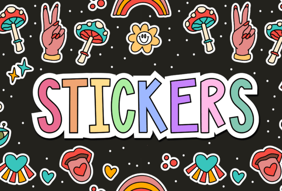 Exploring Multicoloured Stickers: A Vibrant Display Font for Branding
